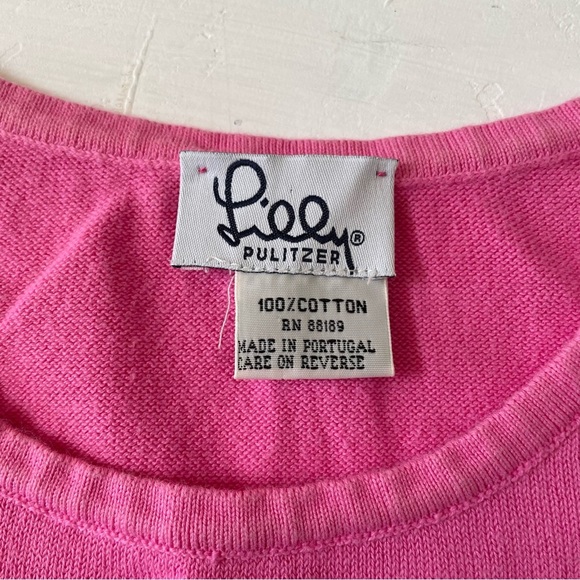 Lilly Pulitzer Pink Sleeveless Knit Sweater Crewneck Vest Top Size S - Picture 3 of 7